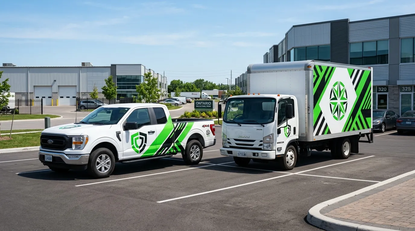Partial wrap on a box truck